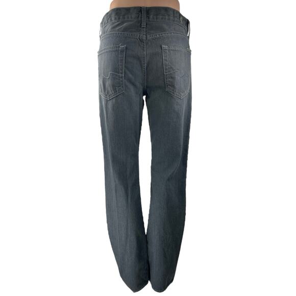 7 For All Mankind Slimmy Women's Black Mid Rise Straight Denim Jeans Pants Sz 30 - Picture 2 of 5